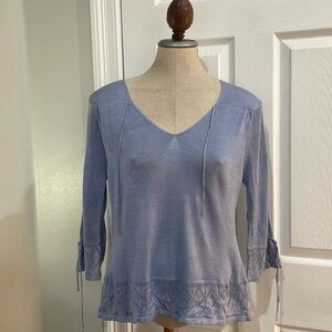 Jackie Blue silk sweater v-neck Juliet dreams long sleeve women’s size L